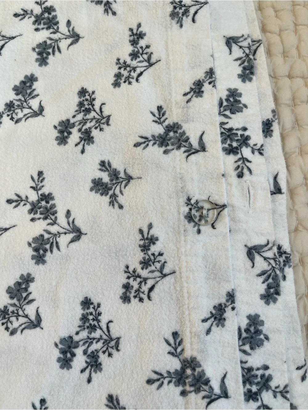 Garnet Hill cozy vintage floral flannel duvet cover